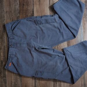 Jeep Heavyweight Duck Canvas Cargo Overland Pants Size 38x32 In Slate Gray